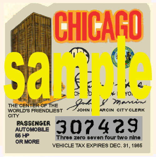 (image for) 1965 IllinoisTax/Inspection sticker CHICAGO